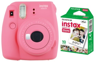 Combo Máy chụp ảnh lấy liền FUJI INSTAX MINI 9 FLA PINK và Hộp film instax mini 10/PX  
