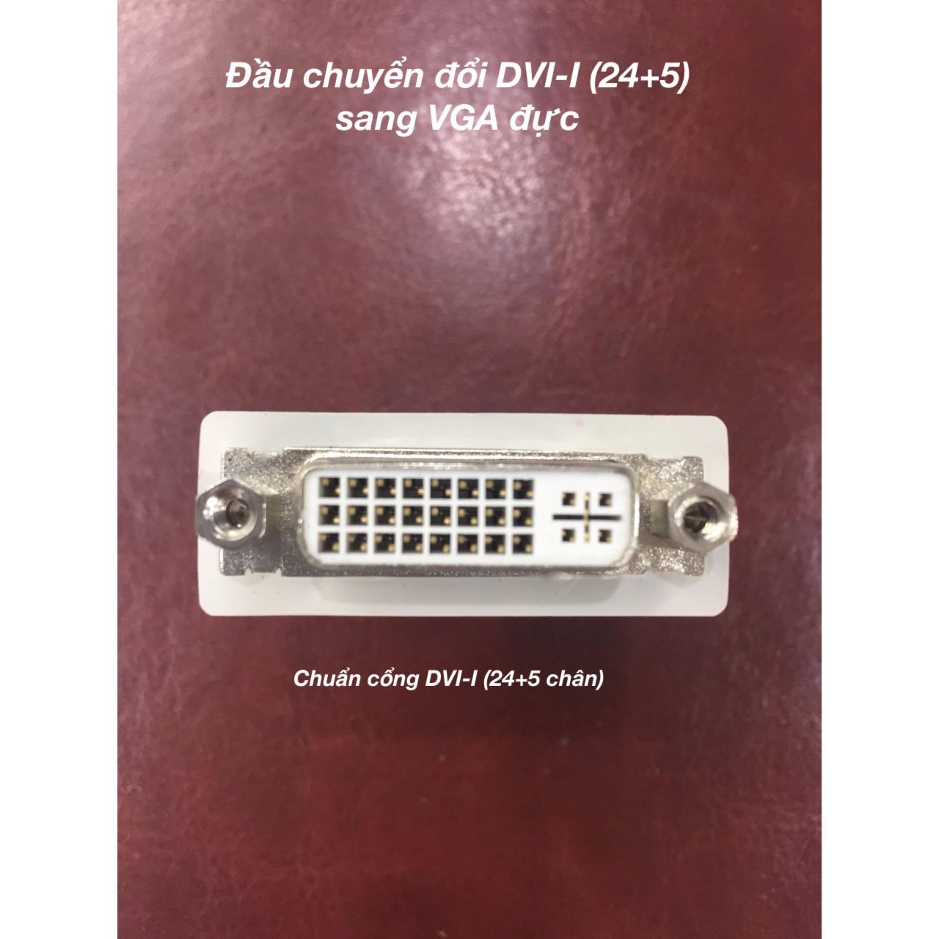 Đầu chuyển đổi DVI-I cái sang VGA đực (DV02) màu trắng