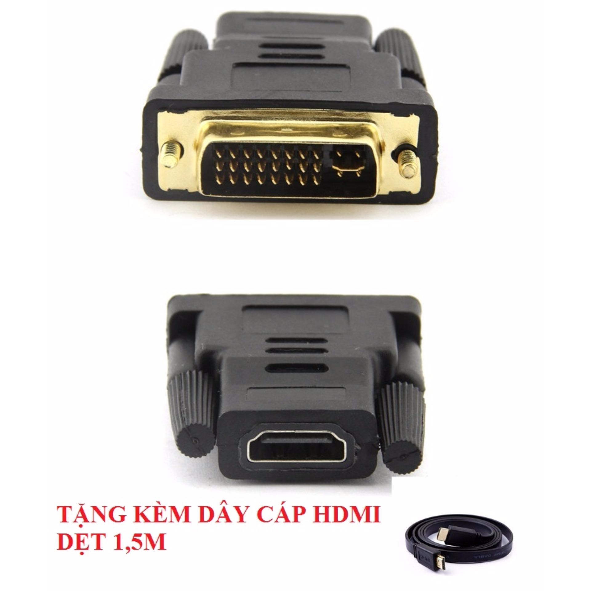Đầu chuyển DVI (24+5) sang HDMI + Tặng kèm cáp HDMI 1.5M