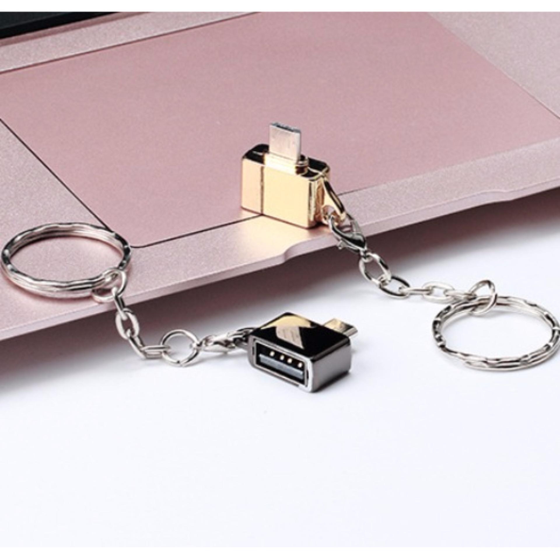 Đầu chuyển Micro USB OTG dạng móc đeo chìa khóa (đen bóng) - Hàng nhập khẩu