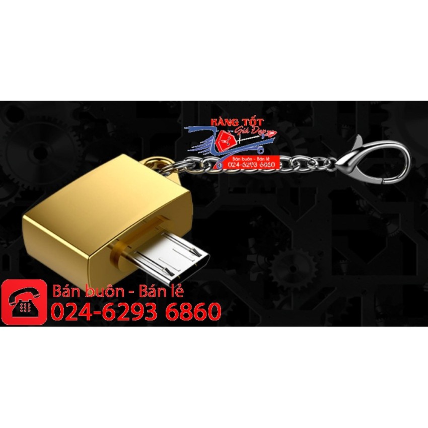 Đầu chuyển Micro USB OTG hình móc đeo chìa khóa (vàng kim-gold) - Hàng nhập khẩu