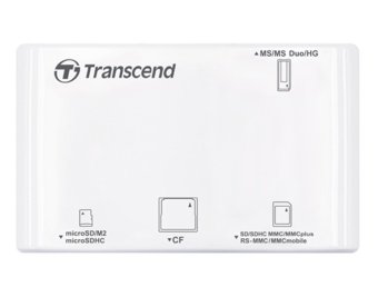 Đầu đọc thẻ nhớ Transcend Multi-Card Reader P8K (USB 2.0) (Trắng)