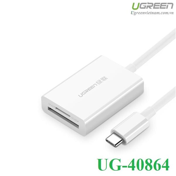 Đầu đọc thẻ USB Type-C cho thẻ nhớ TF/SD 4.0 Ugreen 40864 cao cấp