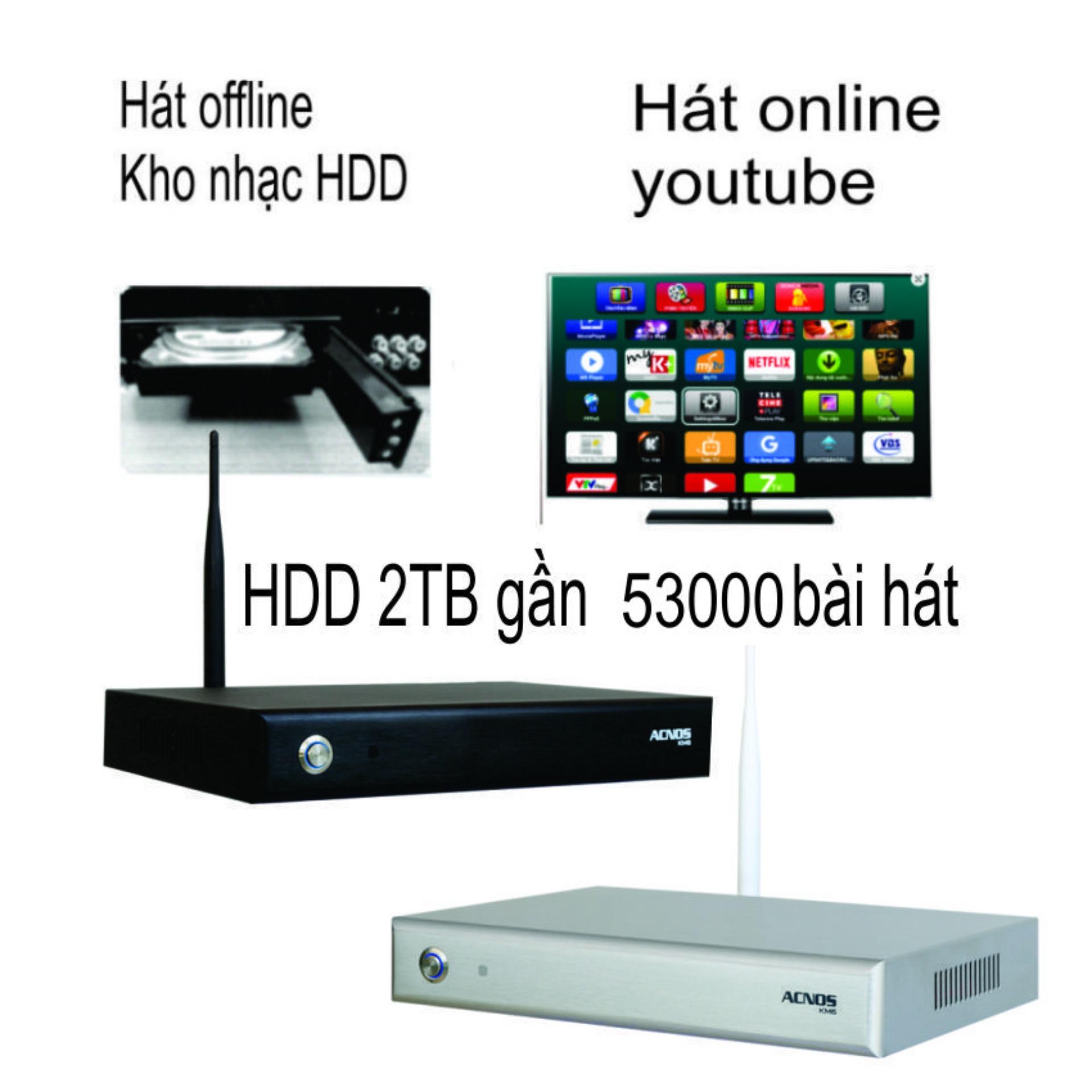 Đầu karaoke wifi Online & Offline HDD 2TB Android Acnos KM6