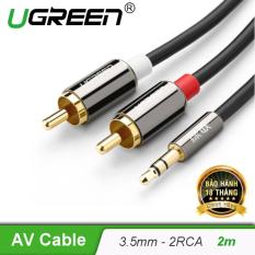 Dây Audio 3,5mm ra 2 đầu RCA (Hoa sen) dài 2M UGREEN AV116 – 10584 – Hãng phân phối chính thức