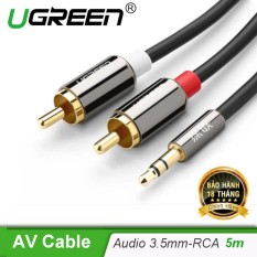 Dây cáp Audio 3,5mm ra 2 đầu RCA (Hoa sen) dài 5M UGREEN AV116 10591 – Hãng phân phối chính thức