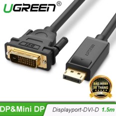 Dây cáp DisplayPort đực sang DVI-D (24+1) đực hỗ trợ 1920×1200 dài 1.5M UGREEN DP103 10243 – Hãng phân phối chính thức