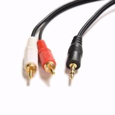 Giá KM Dây loa 1 đầu 3.5 ra 2 AV dài 1.5m (Đen)