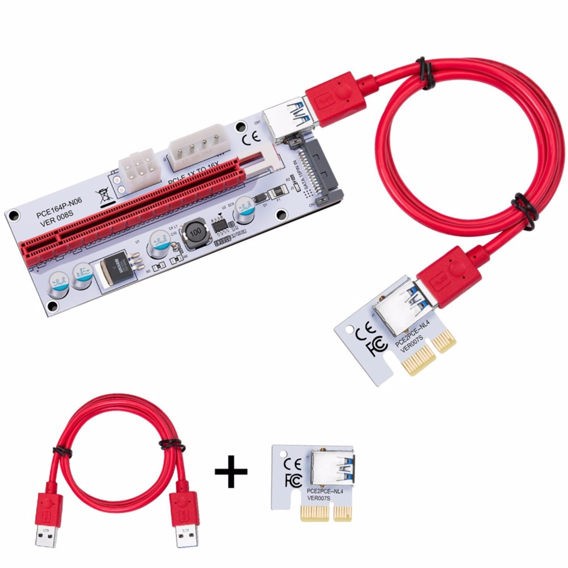 Dây Riser PCI EXPRESS 1X TO 16X USB 3.0 (Đỏ Đen Xanh)