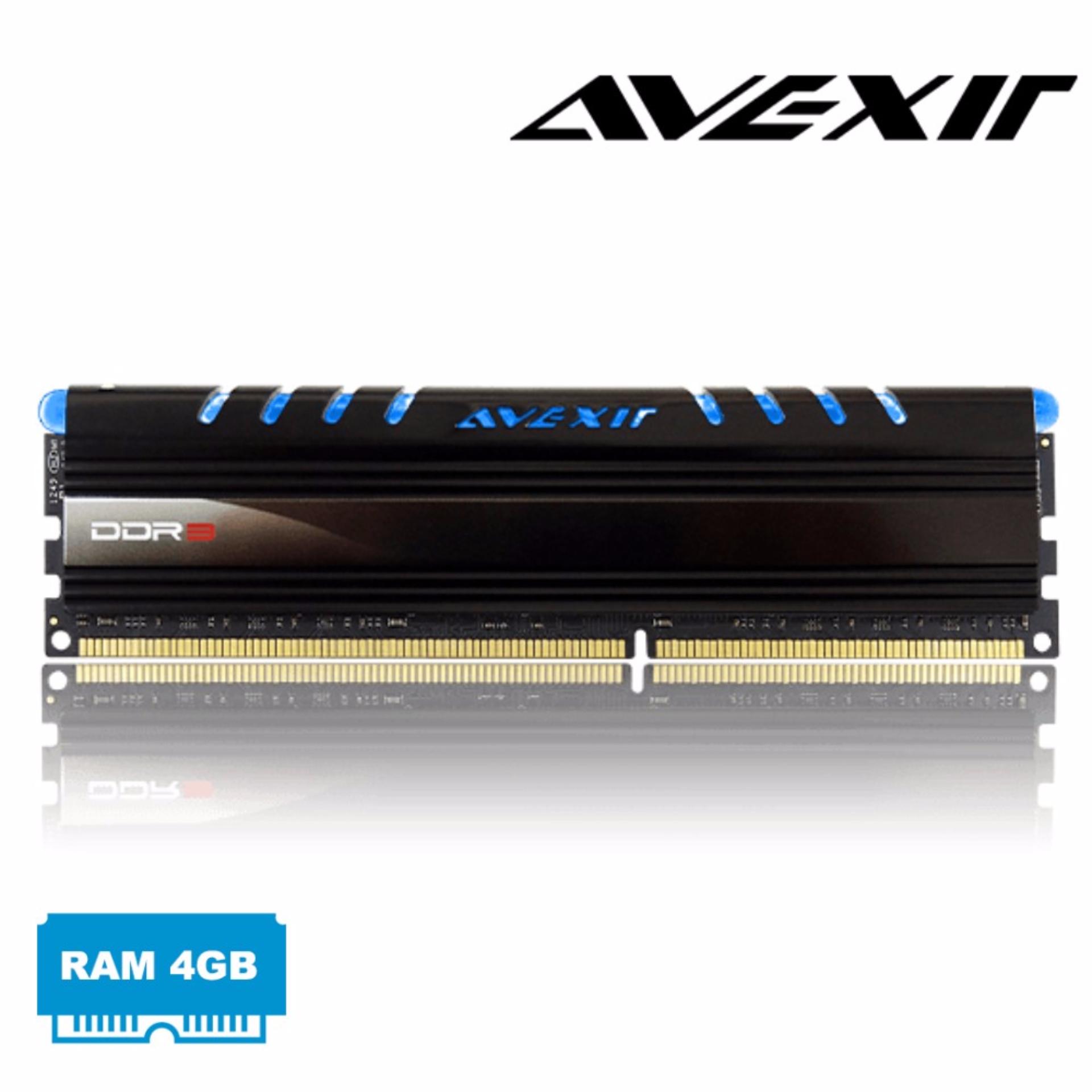 RAM máy tính DDR3 AVEXIR 4GB Bus 1600 Tản nhiệt - Có đèn Led (Xanh Blue)