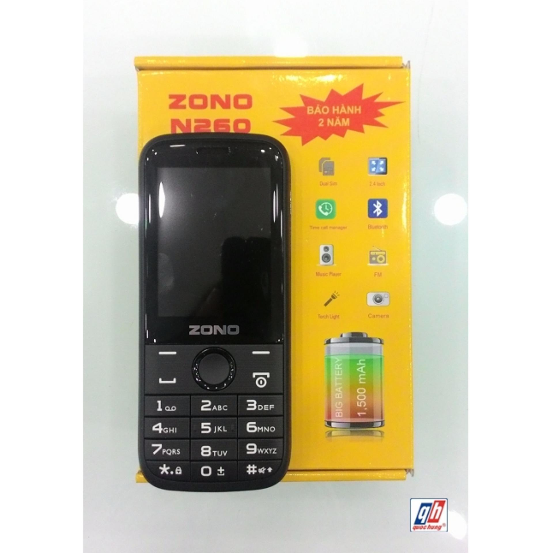Điện thoại Zono N260 MH 2.4inch 2 sim ( Đen) - Hàng nhập khẩu