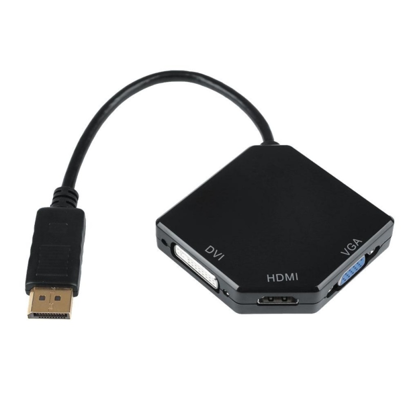 Bảng giá Display Port Male To HDMI DVI VGA Female Cable Adapter Converter V1.1 Black - intl Phong Vũ