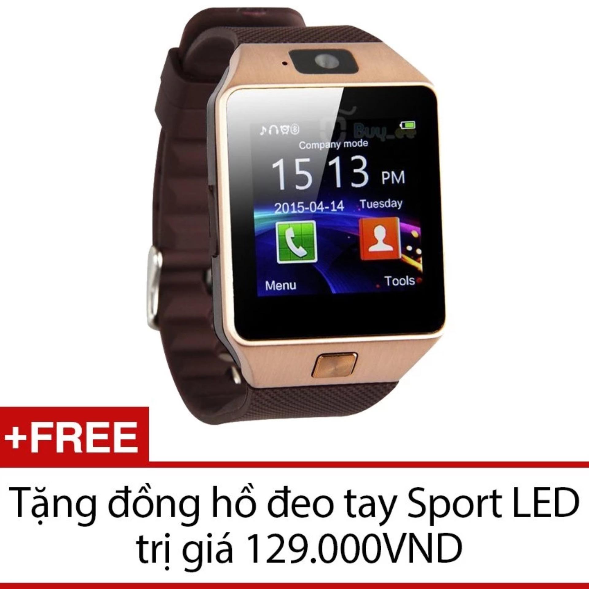 Đồng hồ thông minh Smart Watch Uwatch DZ09 (Vàng) - Hàng nhập khẩu + Tặng 1 đồng hồ đeo tay...