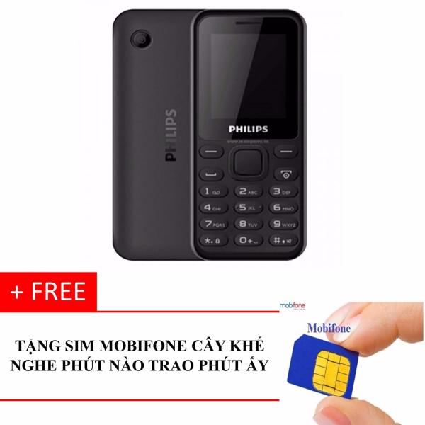 ĐTDĐ Philips E105 Nhỏ Gọn Tặng Kèm SIM Mobifone Cây Khế (Đen) - Hàng phân phối chính hãng