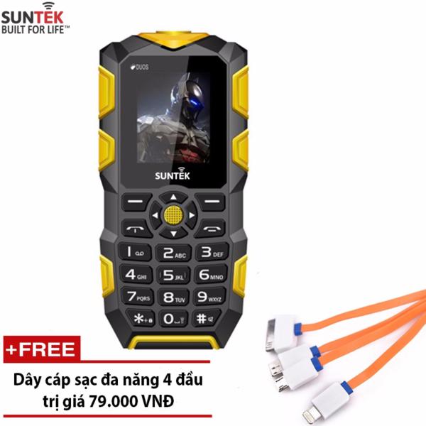 ĐTDĐ Suntek X7 2 SIM chống nước kiêm pin sạc dự phòng 5.000mAh (Yellow) - Hàng nhập khẩu + Tặng cáp sạc đa năng