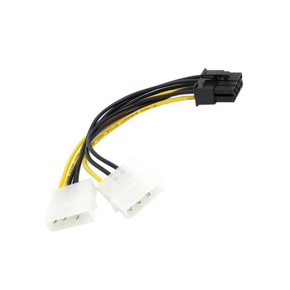 Dual Molex 4pin IDE to 8 Pin PCI-E Power Lead Cable for MSI VGA Video Graphic Card - intl