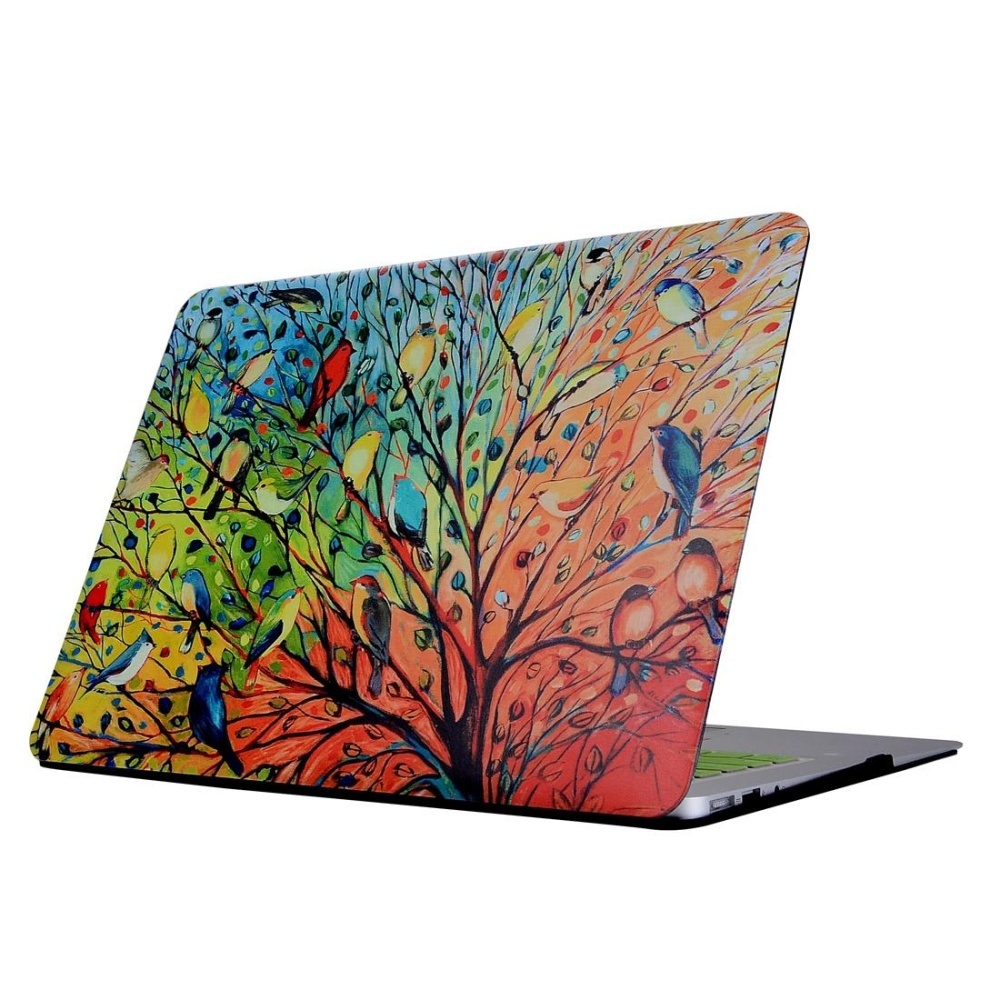 For Macbook Retina 12 inch A1534 Colorful Tree Colorful Bird Pattern Laptop Water Decals PC Protective Case - intl
