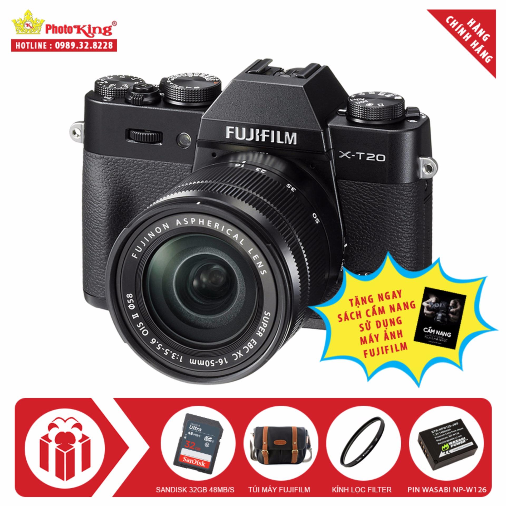 Fujifilm X-T20 KIT XC 16-50mm OIS II (Đen) + Tặng kèm Thẻ nhớ Sandisk 32Gb 48Mb/s (320x) + Túi FujiFilm...