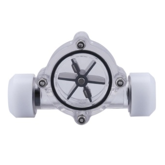 G1/4 Port Female to Female Flow Meter Indicator for PC Water Cooling System(White) - intl