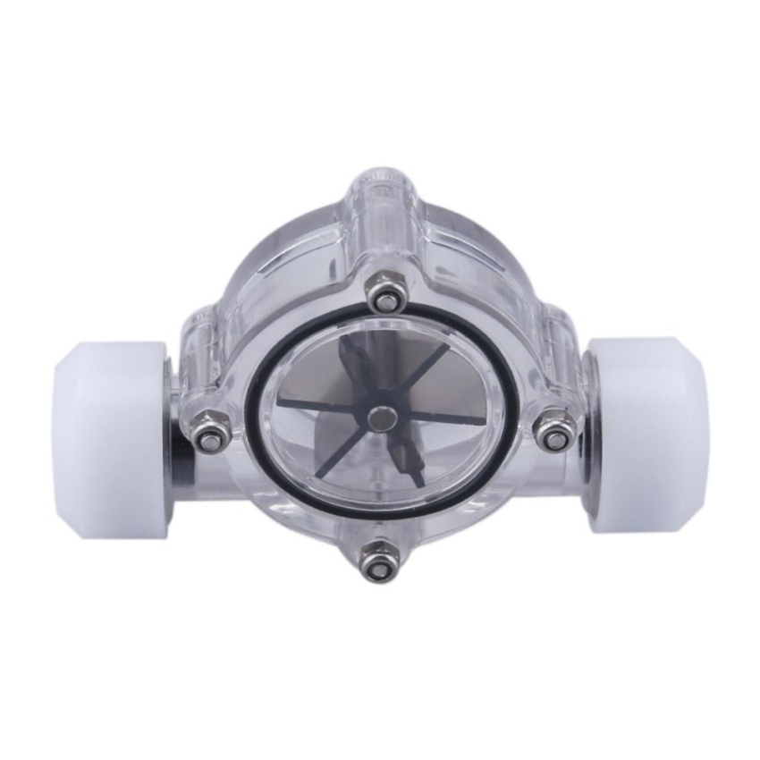 G1/4 Port Female to Female Flow Meter Indicator for PC Water Cooling System(White) - intl