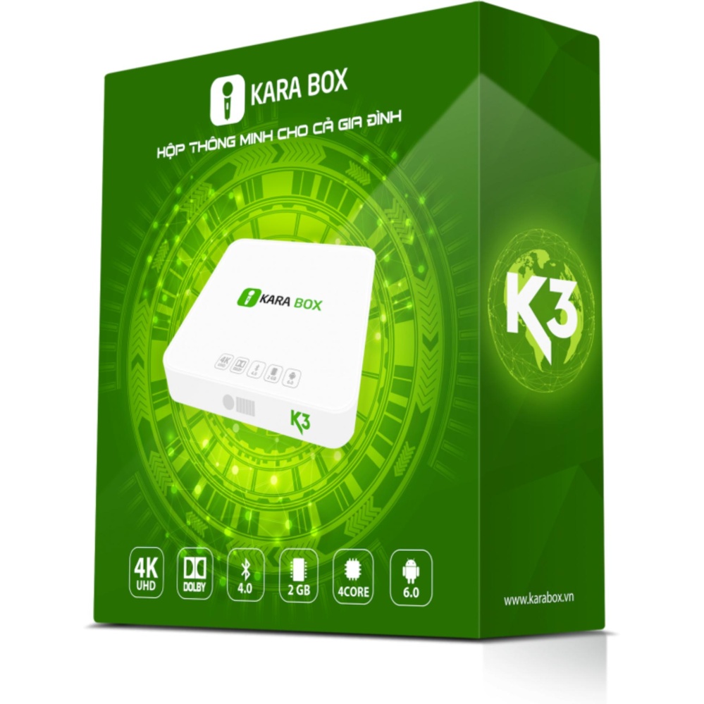 Hộp Android Tivi Box KARA BOX K3 (Ram 2G, Bluetooth 4.0) - Phân phối bởi Miracles Company