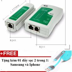 BỘ TEST CÁP MẠNG RJ45 RJ11 USB GIÁ RẺ + Tặng 01 dây sạc điện thoại 2 trong 1