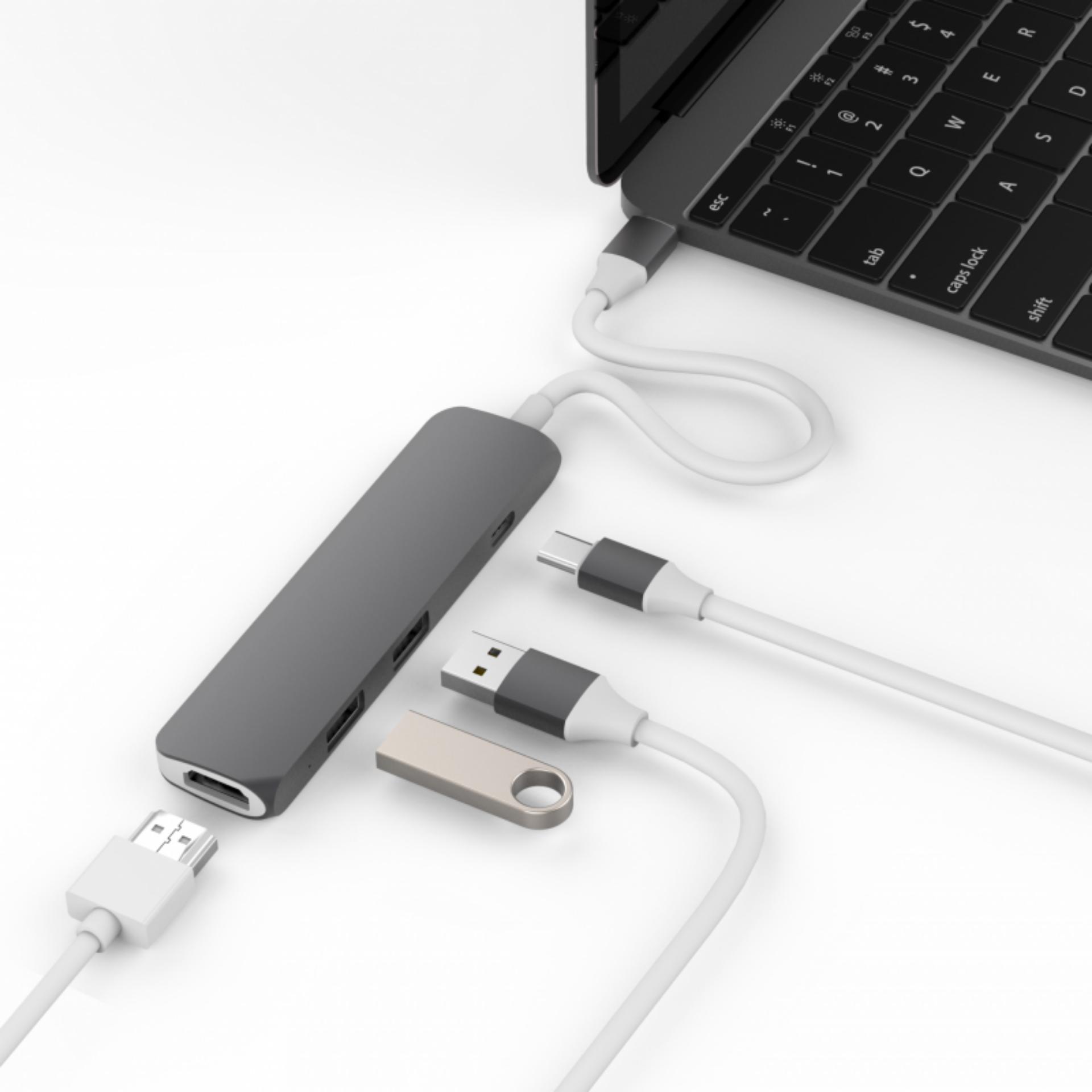 Hyperdrive Usb Type-C Hub With 4k Hdmi Support Space Gray