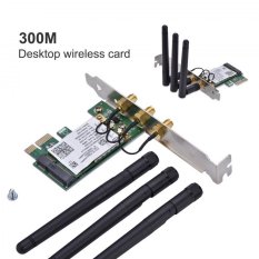 Justgogo 300Mbps 2.4G/5G Wireless Network PCI Express Adapter with 3 Antennas for Desktops – intl