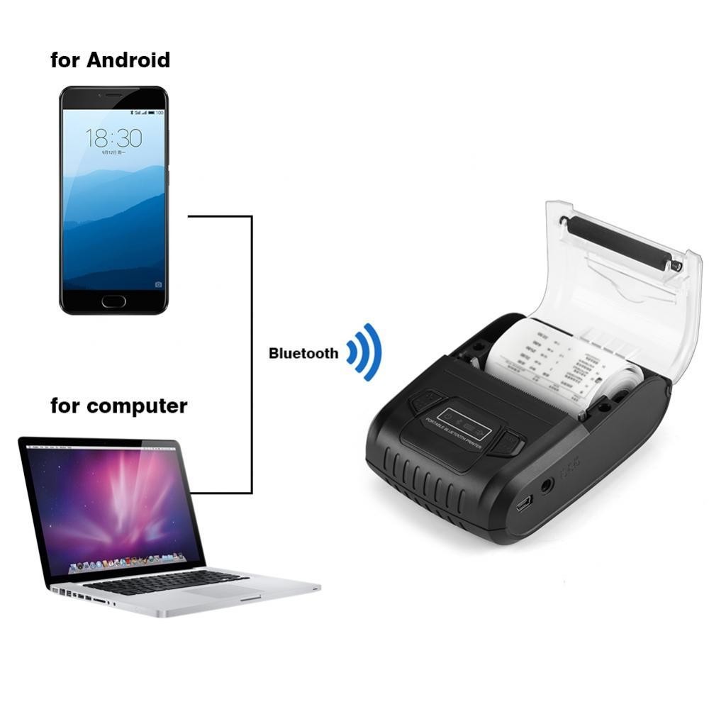 Justgogo 58mm Mini Portable POS Wireless Bluetooth Receipt Thermal Printer