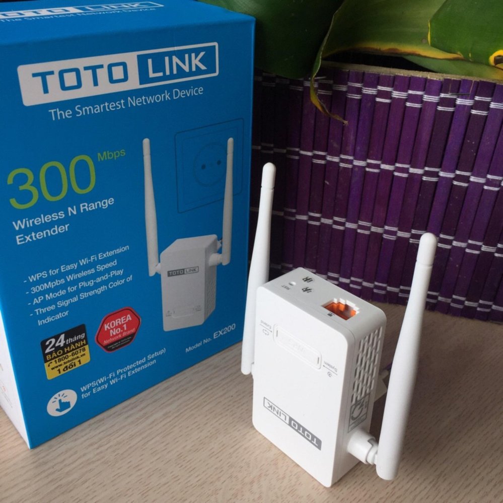 Kích sóng Wifi 2 râu tốc độ 300Mbps TOTOLINK EX200