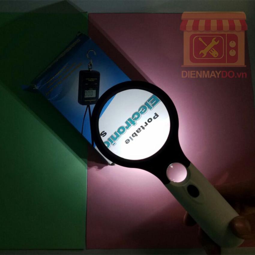 Kính lúp cầm tay có Led Magnifier siêu sáng size to, Zoom loại siêu tốt x10,x20 lần.