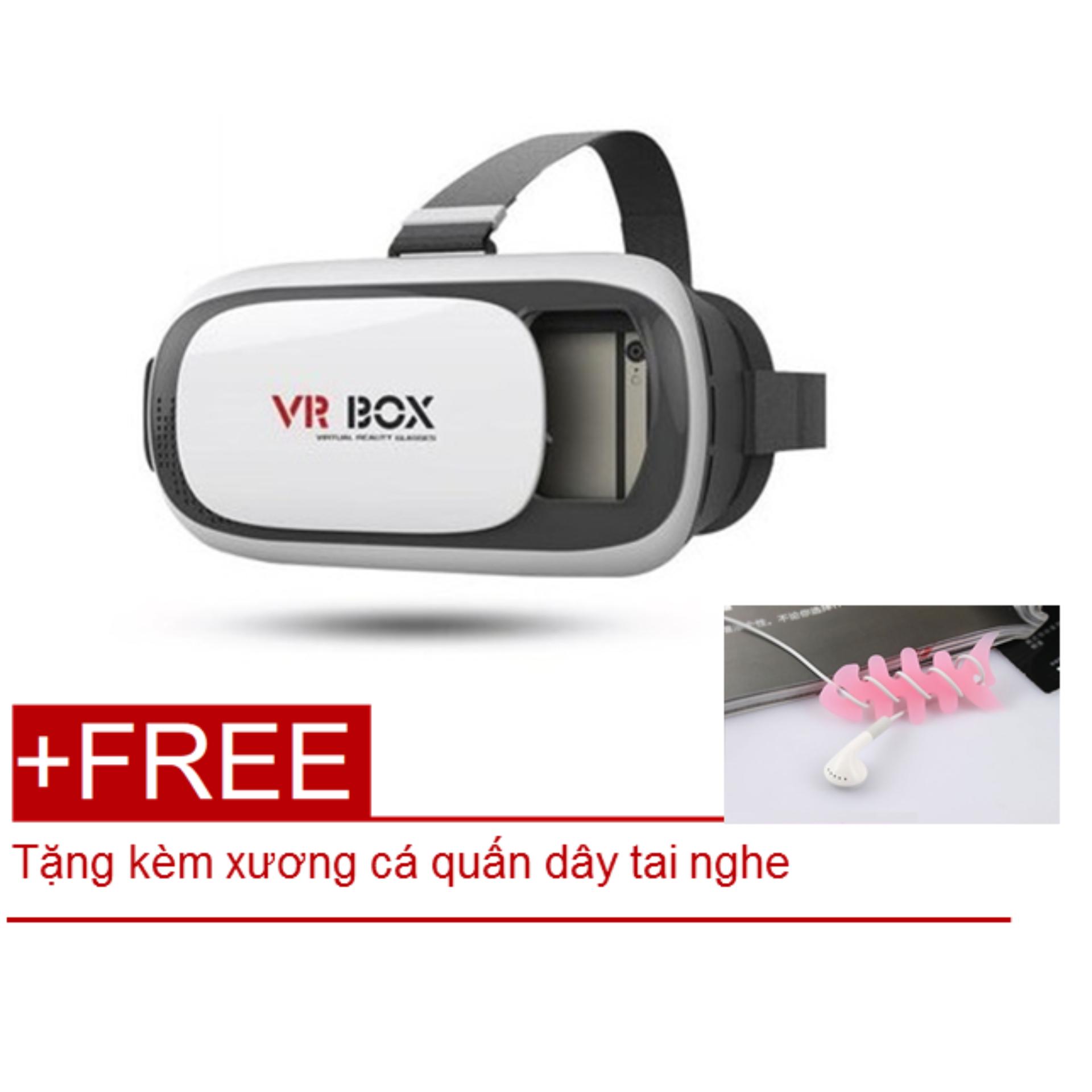 Kính thực tế ảo 3D - Tặng kèm xương cá quấn dây điện thoại - VR Box thế hệ thứ...