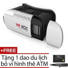 Kính thực tế ảo VR Box 3D + Tặng 1 dao du lịch bỏ ví hình thẻ ATM ( màu đen )