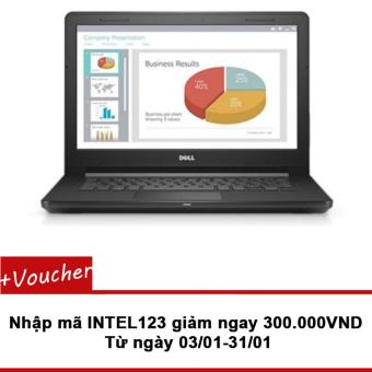 Laptop Dell V3468 K5P6W12 14inch Core i5 7200U RAM 4GB (Đen) - Hãng Phân phối chính thức  