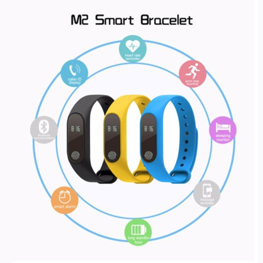 M2 Smart Wristband Bracelet Heart Rate Pulse Meter IP67 Waterproof Call Reminder Pedometer Fitness Sleep Tracker