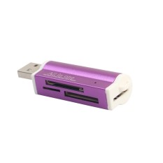 MagiDeal SD Card Reader USB 2.0 Card Hub Adapter Read 4 Cards Simultaneously CF, CFI, TF, SDXC, SDHC, SD, MMC, Micro SDXC, MicroSD, Micro SDHC, MS for Windows, Mac, Linux, Purple – intl