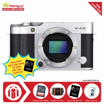 Máy ảnh Fujifilm X-A3 Body 24.2MP (Bạc) + Tặng kèm Thẻ nhớ 16GB 48MB/s + Túi máy ảnh Fujifilm +...