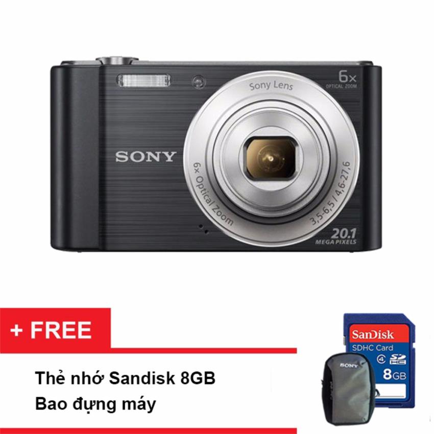 Máy ảnh KTS Sony DSC-W810 20.1MP Zoom quang 6x (Đen) (Tặng thẻ nhớ SD 8GB, bao đựng máy)