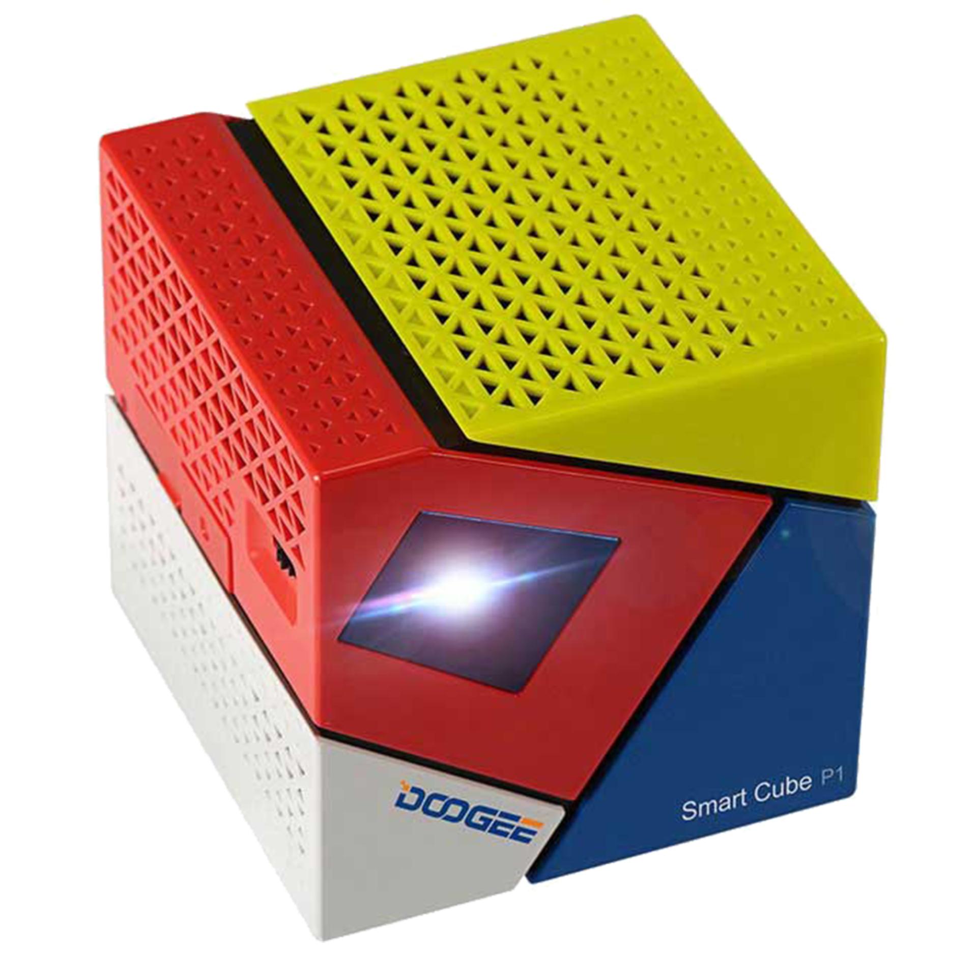 Máy chiếu Mini projector Android TV Smart Box Smart Cube P1 Quad core 4 nhân bluetooth (Xanh đỏ trắng)