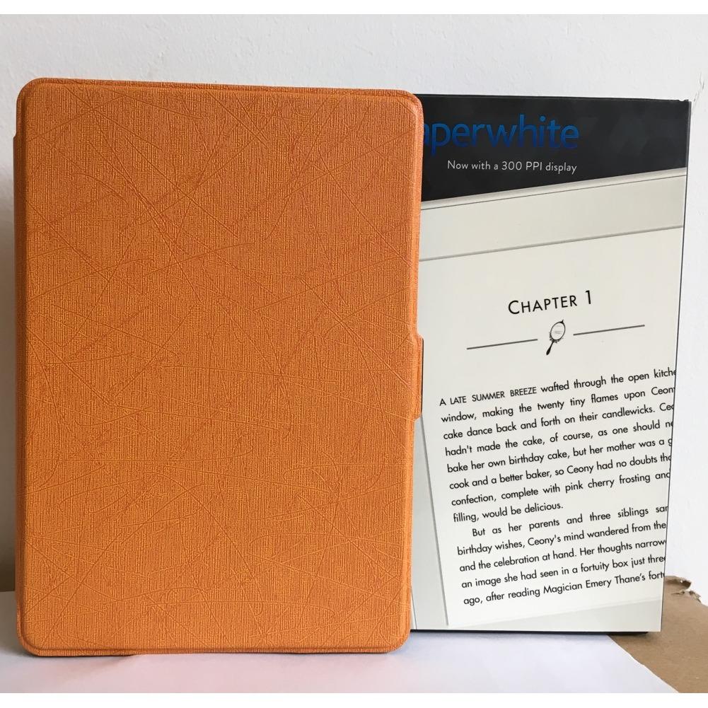Máy Đọc Sách All-New Kindle PaperWhite (2018) và Bao da cam