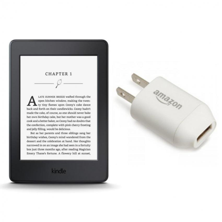 Máy đọc sách Amazon Kindle PaperWhite (2018) 4GB Wifi (Đen) và Sạc nguồn