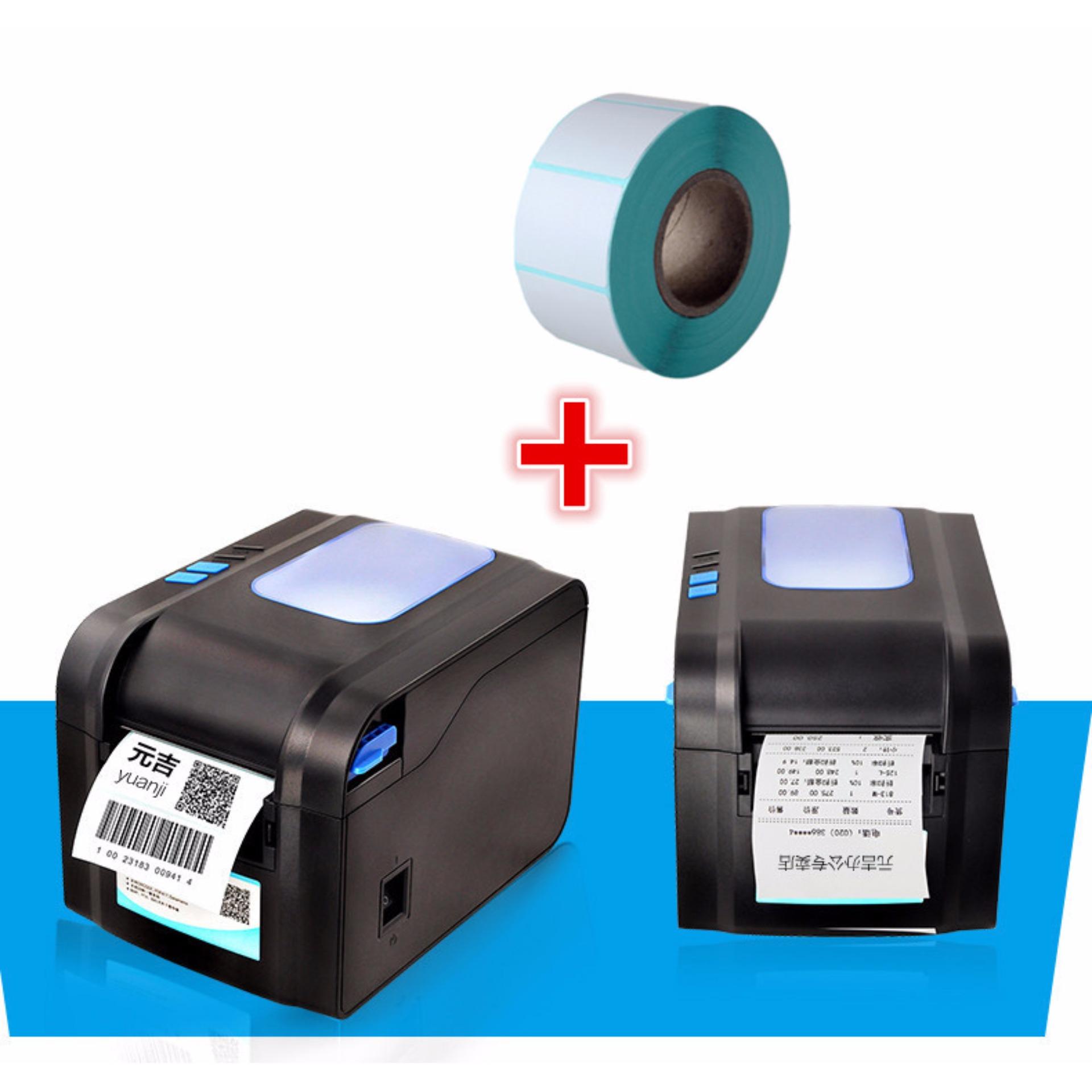 Máy in bill k80+in mã vạch Xprinter 370B tặng kèm 5 cuộn giấy k80x50,1cuộn in tem 20x30x500 tem