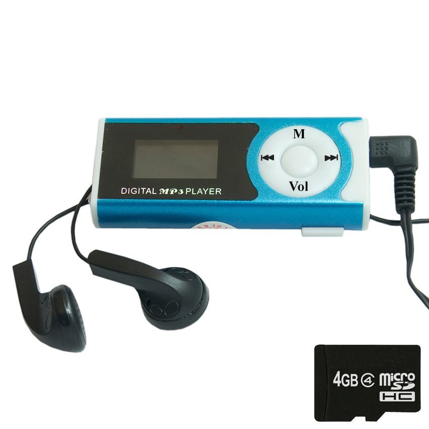Hình ảnh Máy nghe nhạc MP3 màn hình LCD dài (Xanh dương) và thẻ nhớ MicroSD4GB L4G