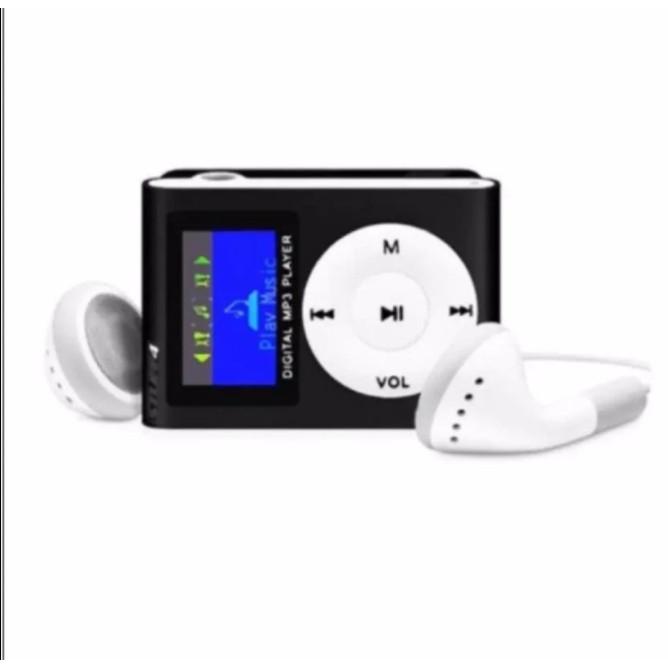 Máy Nghe Nhạc MP3(Đen) Có Màn Hình LCD Kiểu Kẹp + Cáp Sạc + Tai Nghe