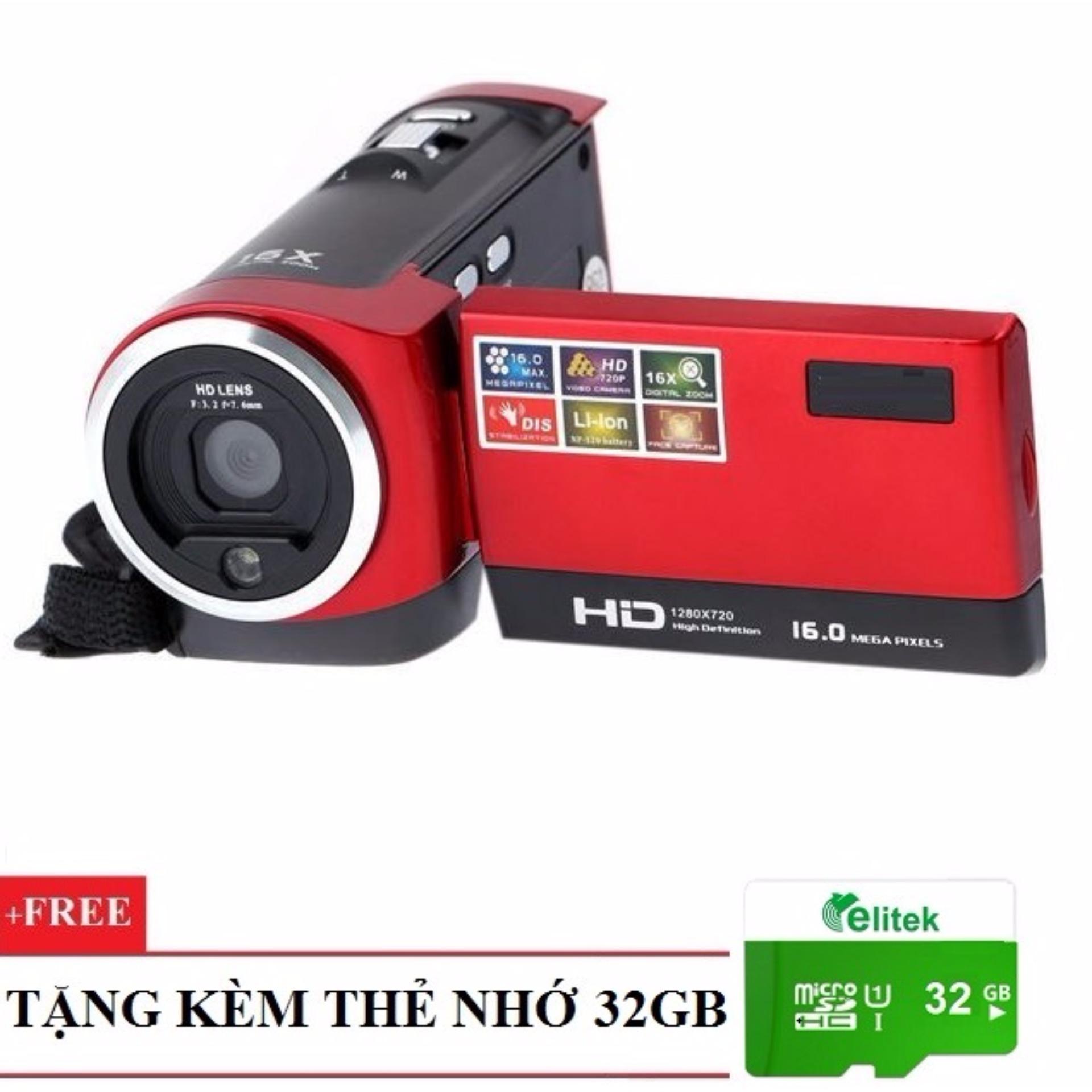 Máy quay phim cầm tay ELITEK HD Digital Video 16X + Tặng kèm thẻ nhớ 32GB