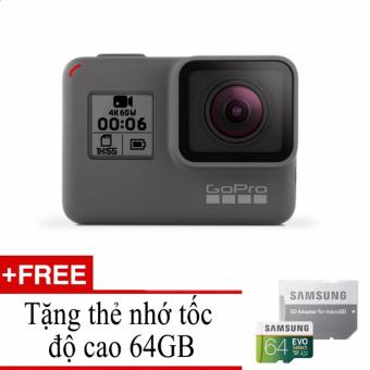 Máy quay phim GoPro HERO6 Black - Tặng thẻ nhớ Samsung 64GB  