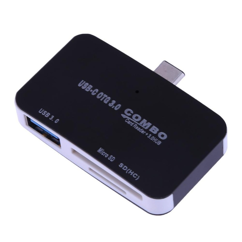 Bảng giá Multi-functional Aluminum Alloy 2 in 1 USB-C 3.0 OTG Hub+ Card Reader (Black) - intl Phong Vũ
