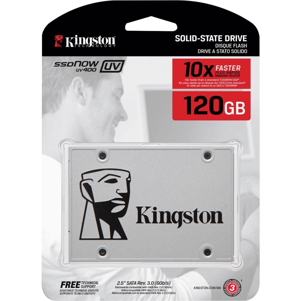 Ổ cứng SSD Kingston UV400 SATA 3 120GB SUV400S37/120G (Bạc)