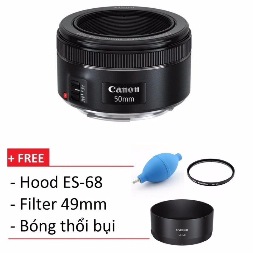 Ống kính Canon EF 50mm F1.8 STM (Đen) - Hàng nhập khẩu + Tặng bóng thổi + hood + Filter...