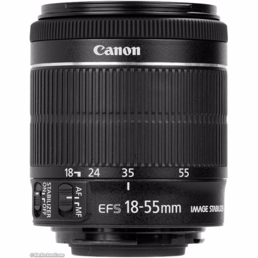 Ống kính Canon EF-S 18-55mm f/3.5-5.6 IS STM - Hàng tách máy màu đen - Hàng nhập khẩu